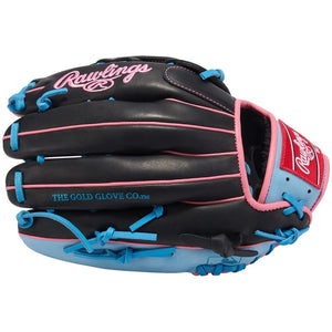 Rawlings R9 Series R93029-6BP Baseball Glove black/blue/pink