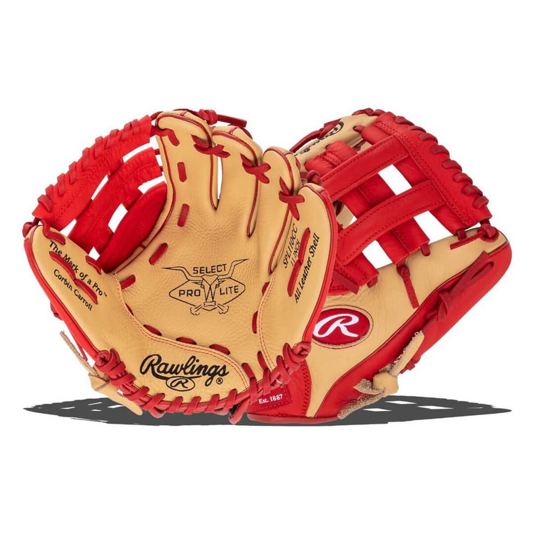 Rawlings Select Pro Lite SPL110CC Carroll Baseball Glove camel/red