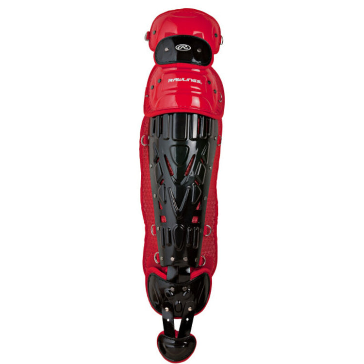 Rawlings Senior Velo 2.0 LGVEL Catcher's Leg Guards Black/Red