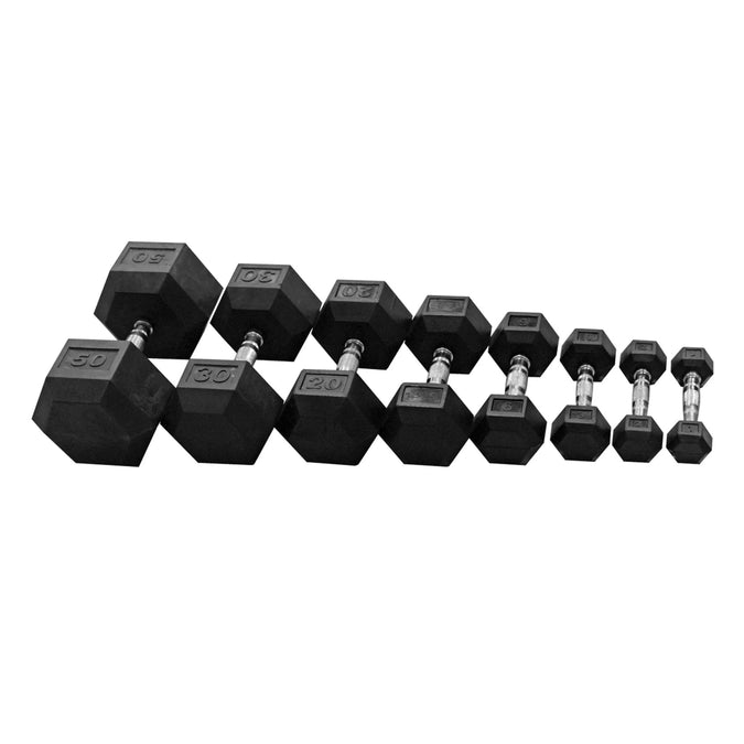 Rubber Hex Dumbbells 