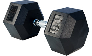 Rubber Hex Dumbbells 90 lbs