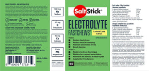 SaltStick Electrolyte Fastchews 60 Tablet Bottle lemon lime