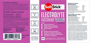 SaltStick Electrolyte Fastchews 60 Tablet Bottle mixed berry
