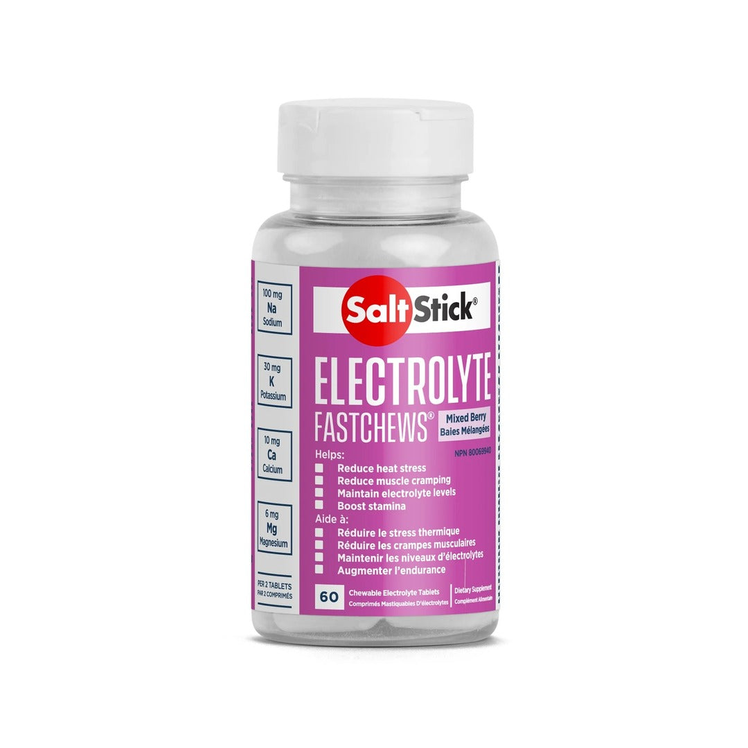 SaltStick Electrolyte Fastchews 60 Tablet Bottle mixed berry
