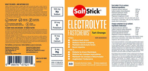 SaltStick Electrolyte Fastchews 60 Tablet Bottle tart orange