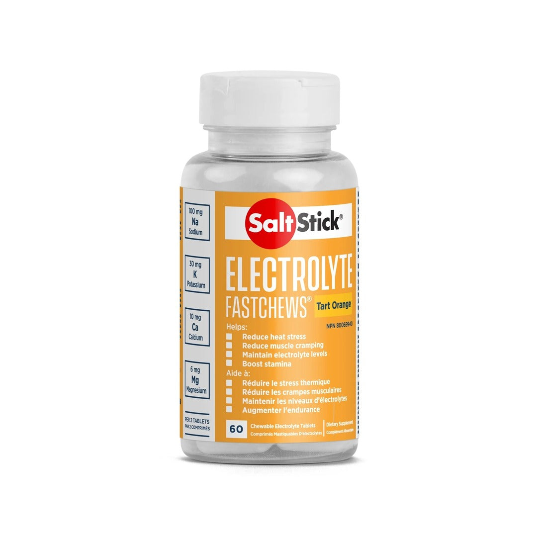 SaltStick Electrolyte Fastchews 60 Tablet Bottle tart orange