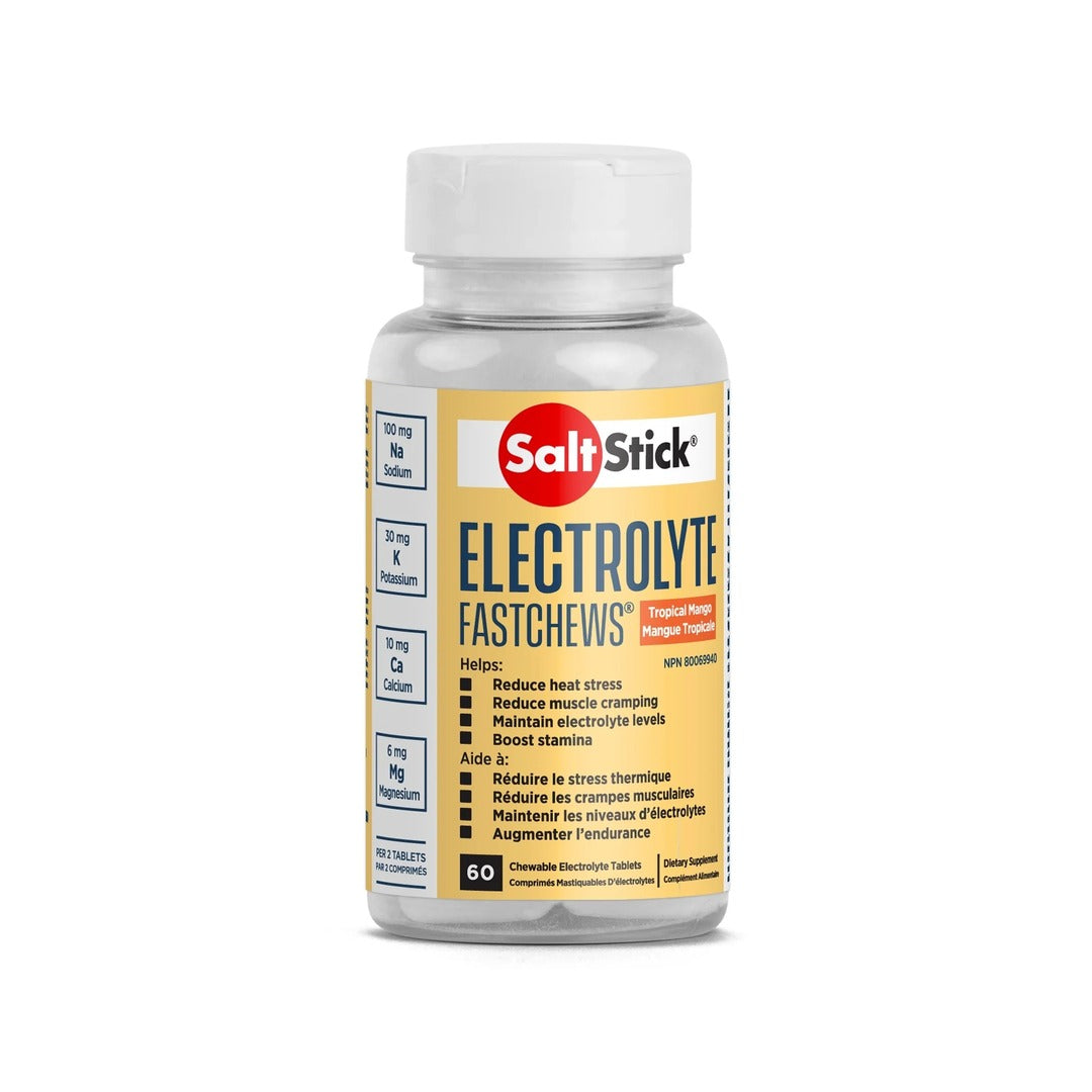 SaltStick Electrolyte Fastchews 60 Tablet Bottle tropical mango