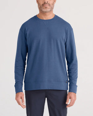 SAXX Men's 3Six Five Sweatshirt washed indigo blue
