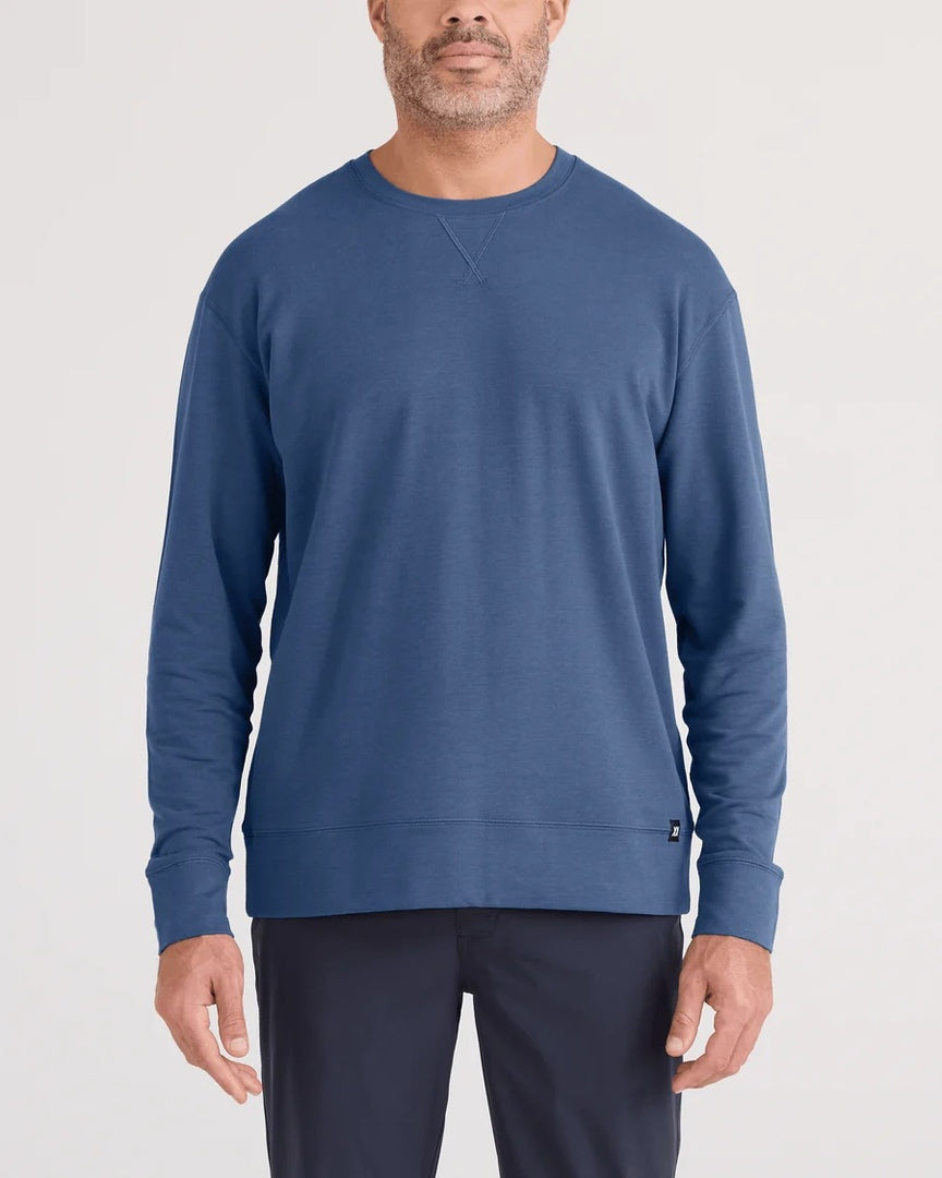 SAXX Men's 3Six Five Sweatshirt washed indigo blue