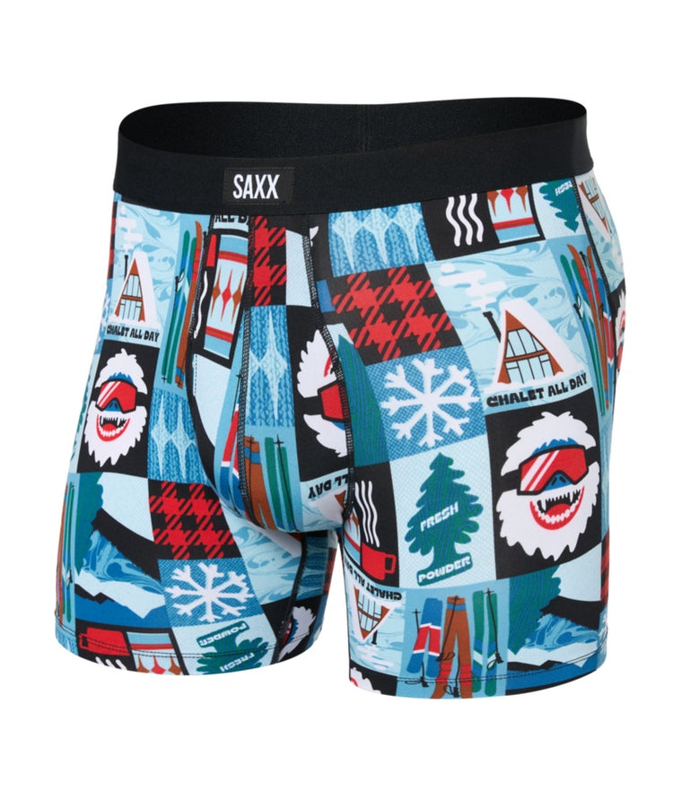 SAXX Men's Daytripper Boxer Briefs Chalet All Day Blue red
