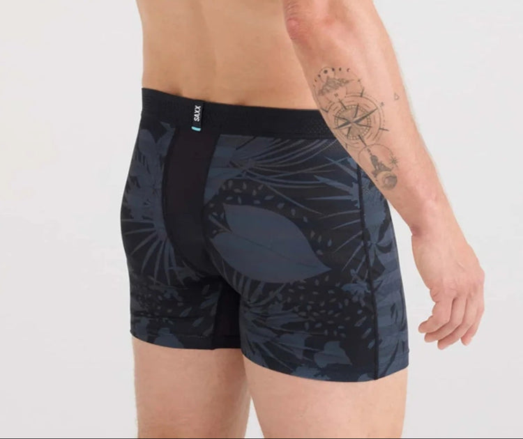 SAXX Men's Droptemp Cooling Mesh Boxer Briefs Jungle Noir Black 