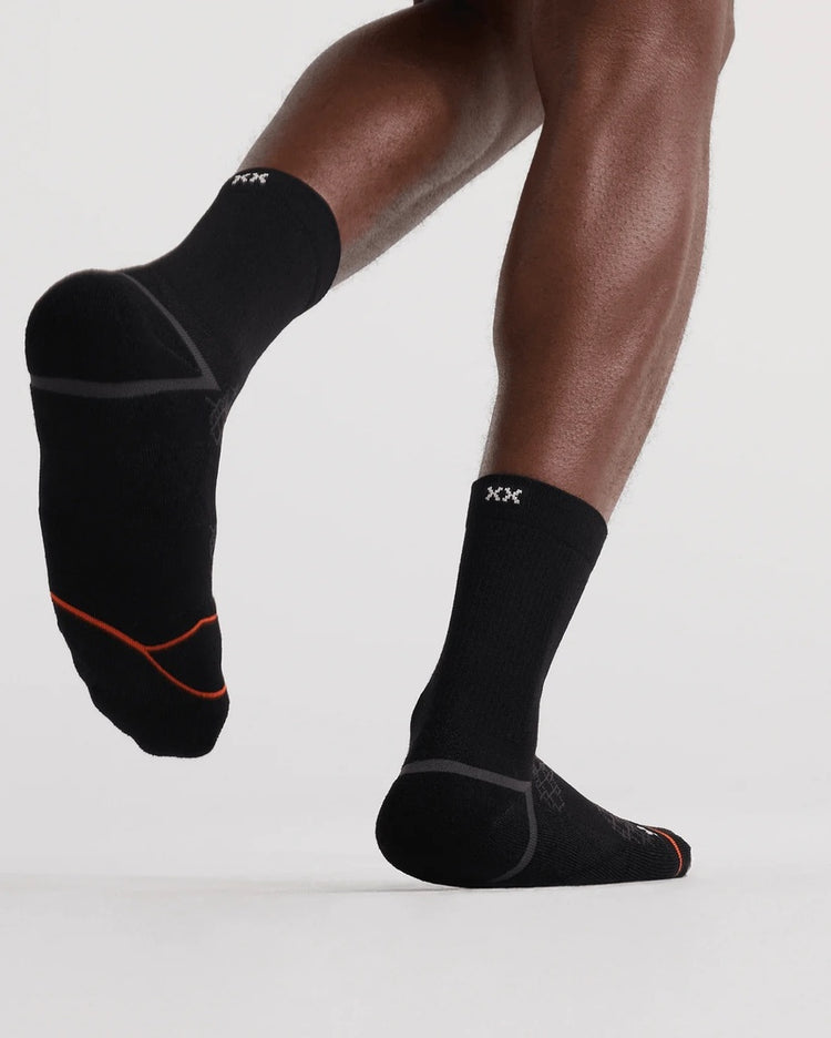 SAXX Men's Foot Hold Mid-Weight Crew Socks black