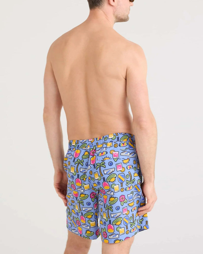 SAXX Men's Go Coastal 2-in-1 7" Volley Swim Shorts pickleball paradise blue