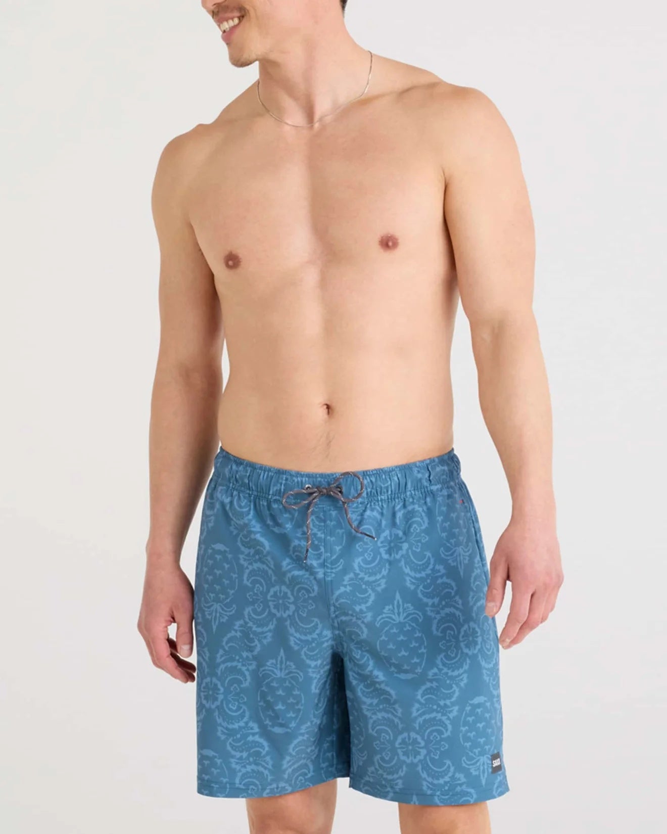 SAXX Men's Multi-Sport 2 in 1 Short pineapple brocade blue