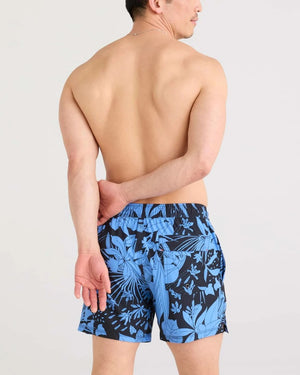SAXX Men's Oh Buoy 2-in-1 5" Volley Swim Short jungle noir black blue