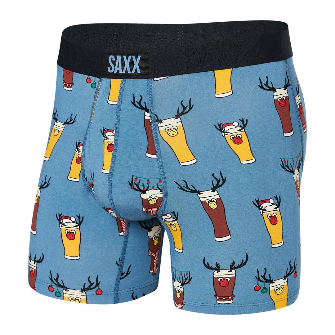 SAXX Men's Ultra Boxer Briefs Brewdolph Blue