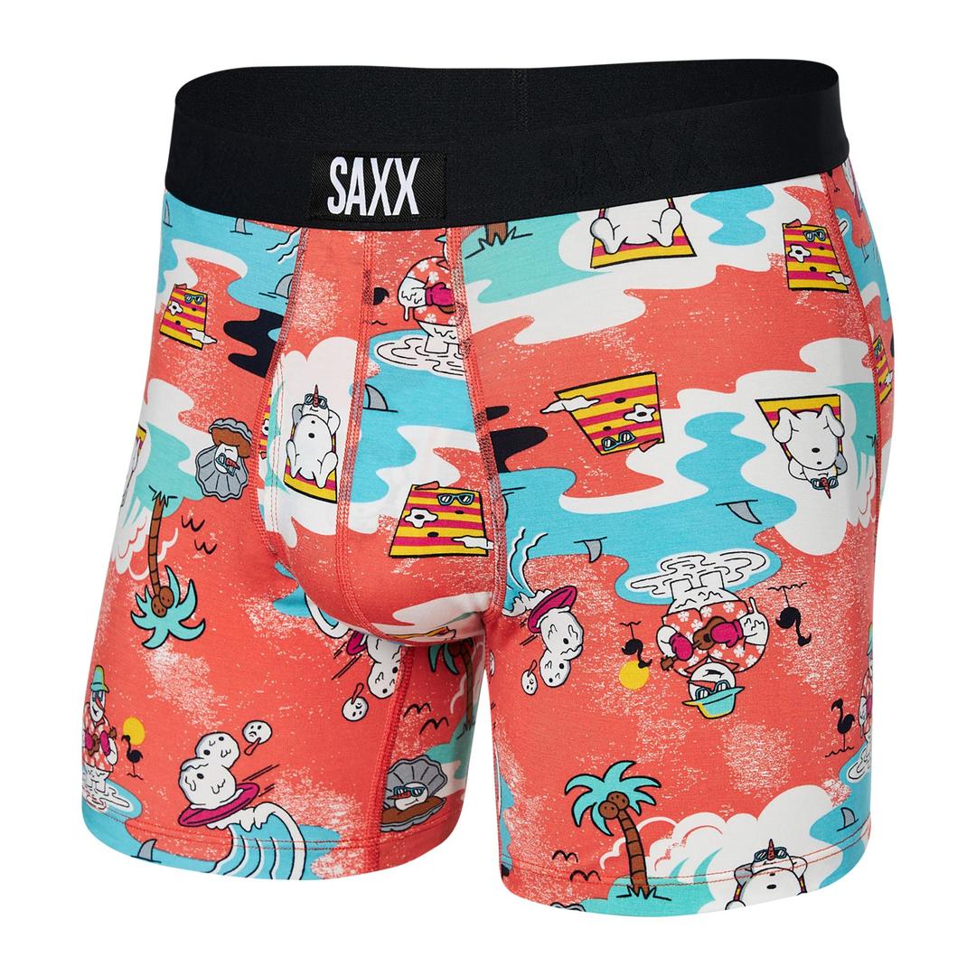 SAXX Men's Ultra Boxer Briefs Snow Days Orange