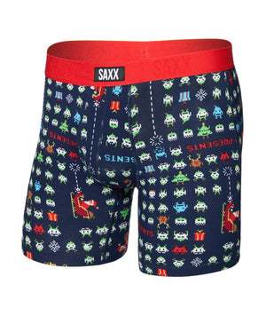 SAXX Men's Vibe Xtra Boxer Briefs sleigh invaders navy blue 