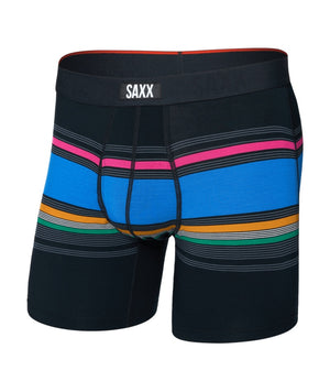 SAXX Men's Vibe Xtra Boxer Briefs throwback stripe black blue