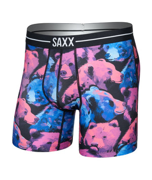 SAXX Men's Volt Boxer Briefs beartastic pink blue