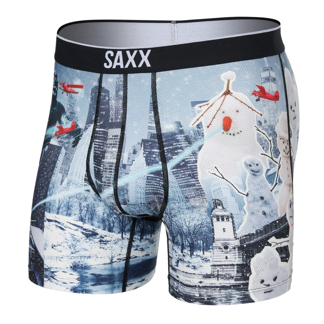 SAXX Men's Volt Boxer Briefs Frosty Invasion White