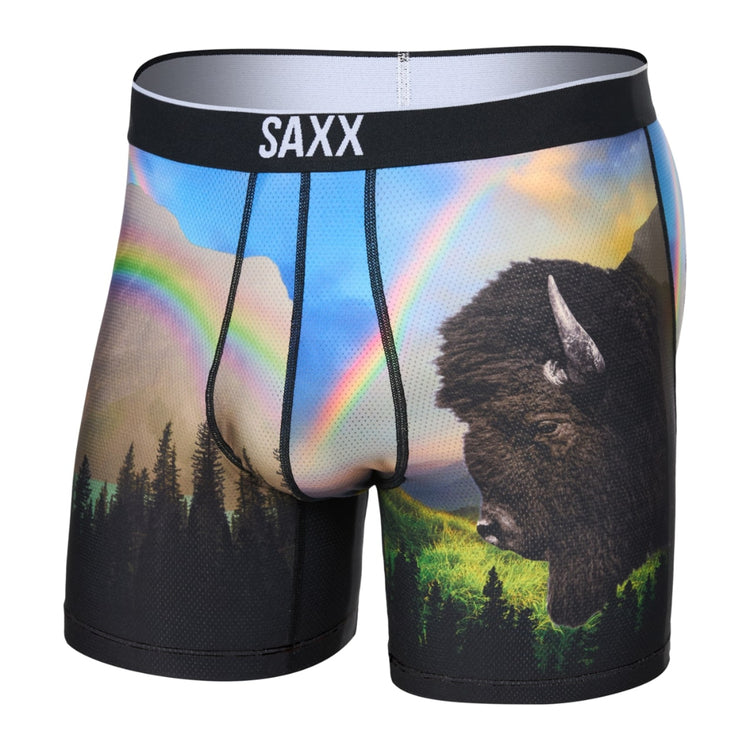 SAXX Men's Volt Boxer Briefs olympic scale brown blue