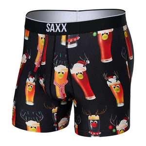 SAXX Men's Volt Boxer Briefs Reinbeer Black