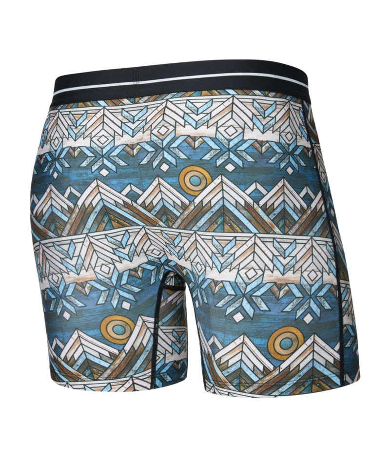 SAXX Men's Volt Boxer Briefs timberline blue beige multi color