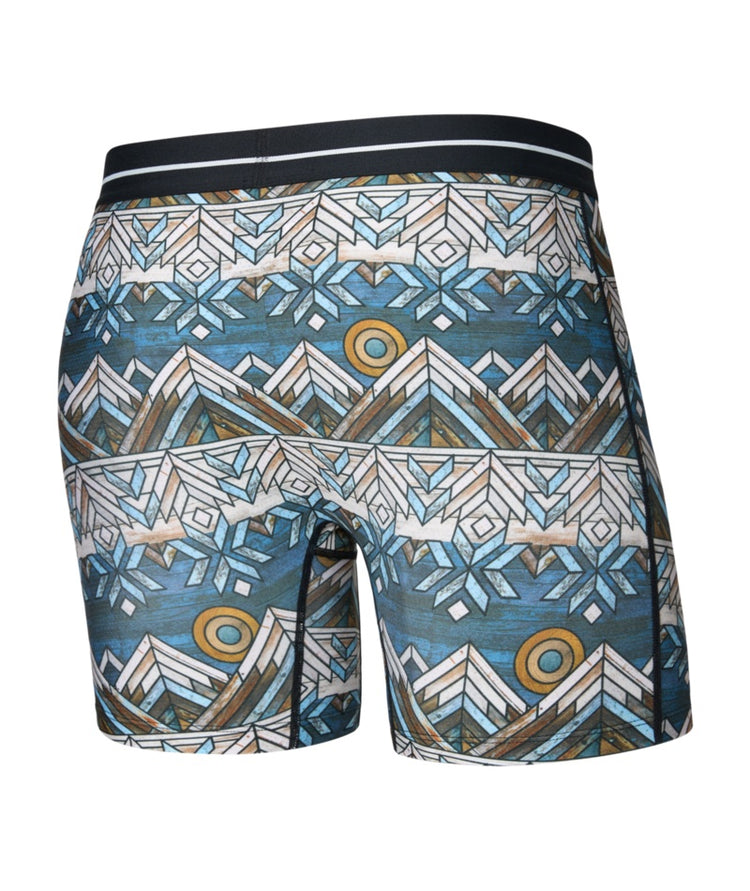 SAXX Men's Volt Boxer Briefs timberline blue beige multi color