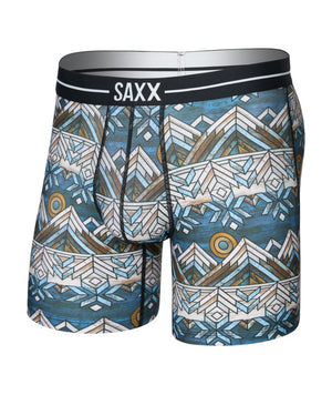 SAXX Men's Volt Boxer Briefs timberline blue beige multi color
