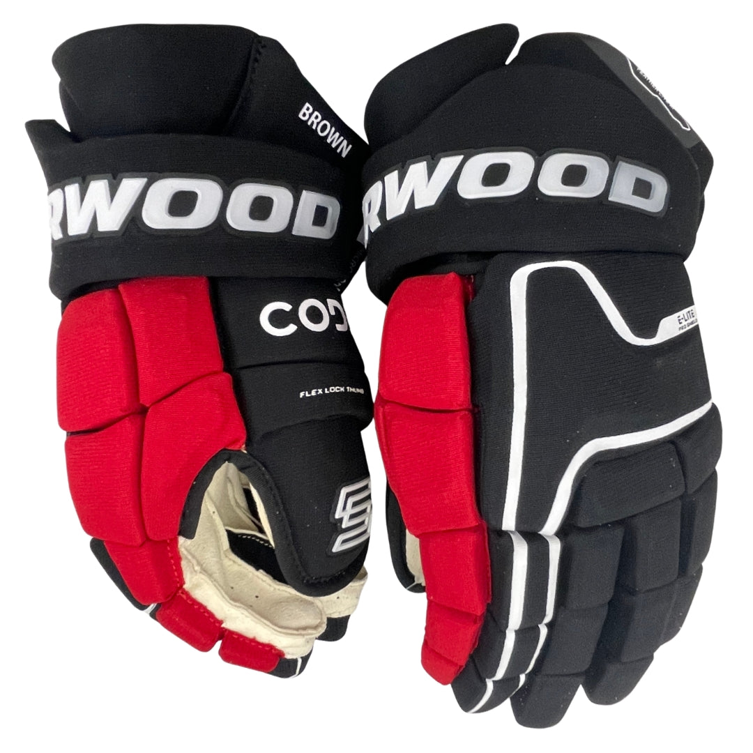 Sherwood Senior Pro Stock Hockey Player Gloves red black