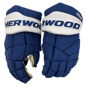 Sherwood Senior Pro Stock Hockey Player Gloves blue white