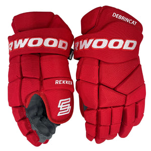Sherwood Senior Pro Stock Hockey Player Gloves red white