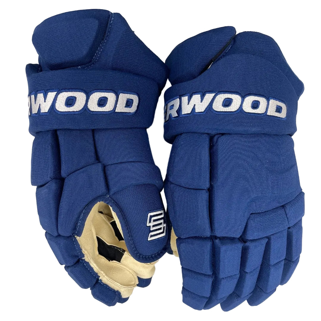 Sherwood Senior Pro Stock Hockey Player Gloves blue white