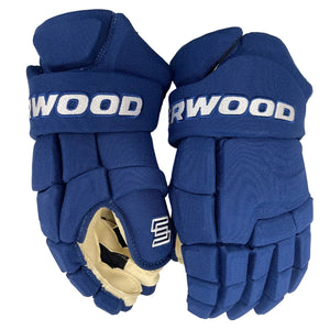 Sherwood Senior Pro Stock Hockey Player Gloves blue white