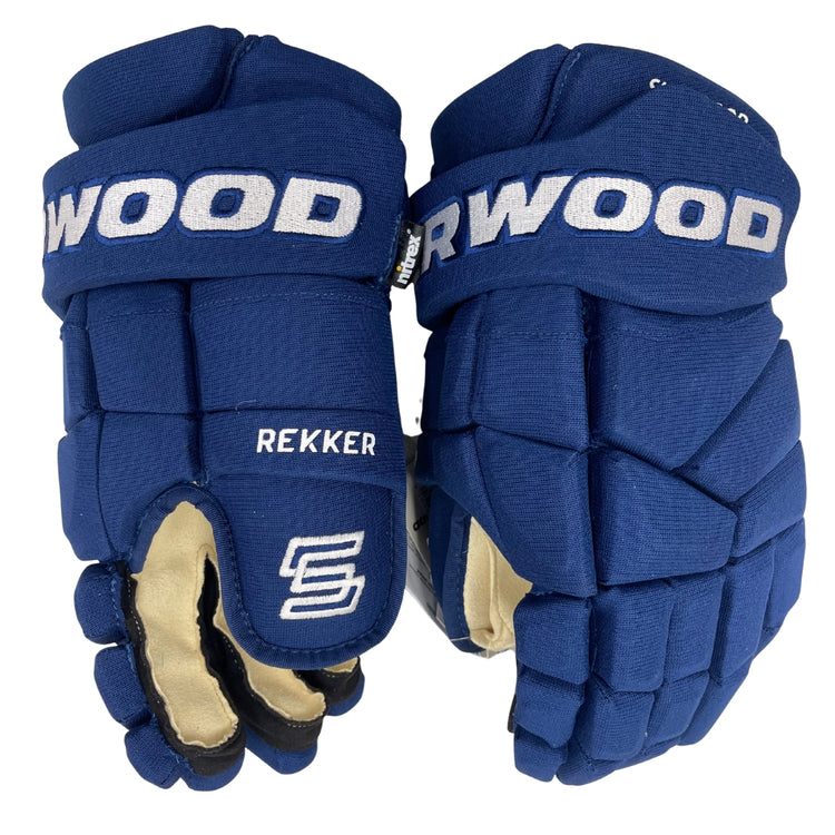 Sherwood Senior Pro Stock Hockey Player Gloves blue white