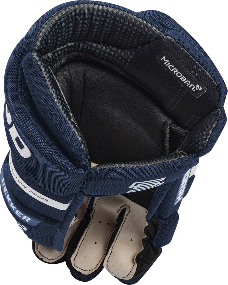 Sherwood Senior REKKER Morph 2 Hockey Player Gloves navy blue white