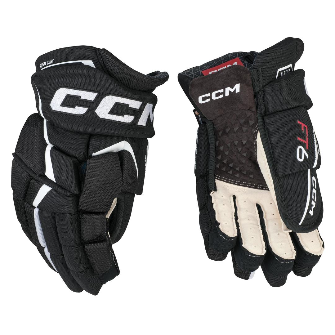 Shop CCM Senior Jetspeed FT6 Hockey Glove Black White Edmonton Canada Store