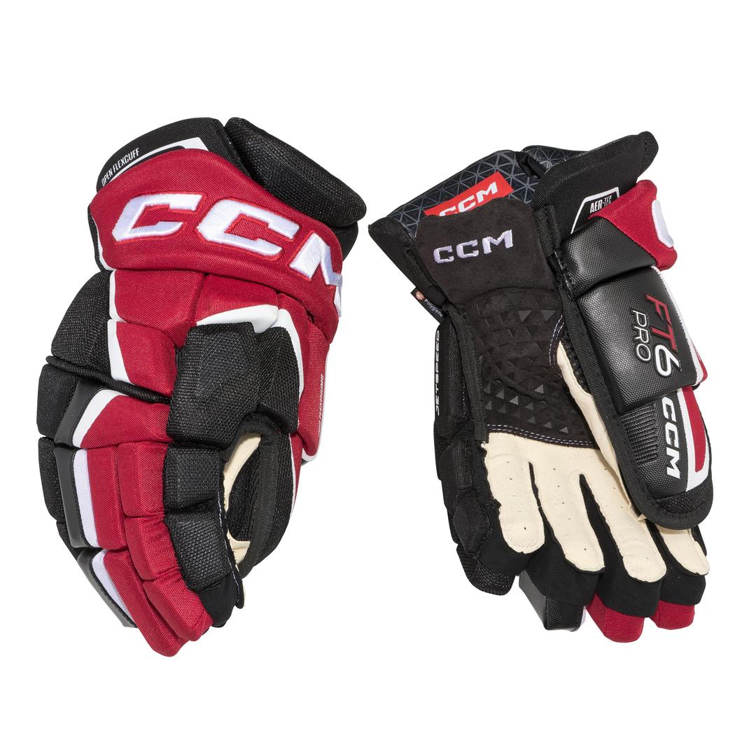 Shop CCM Senior JETSPEED FT6 Pro Hockey Player Gloves Black/Red/White Edmonton Canada Store