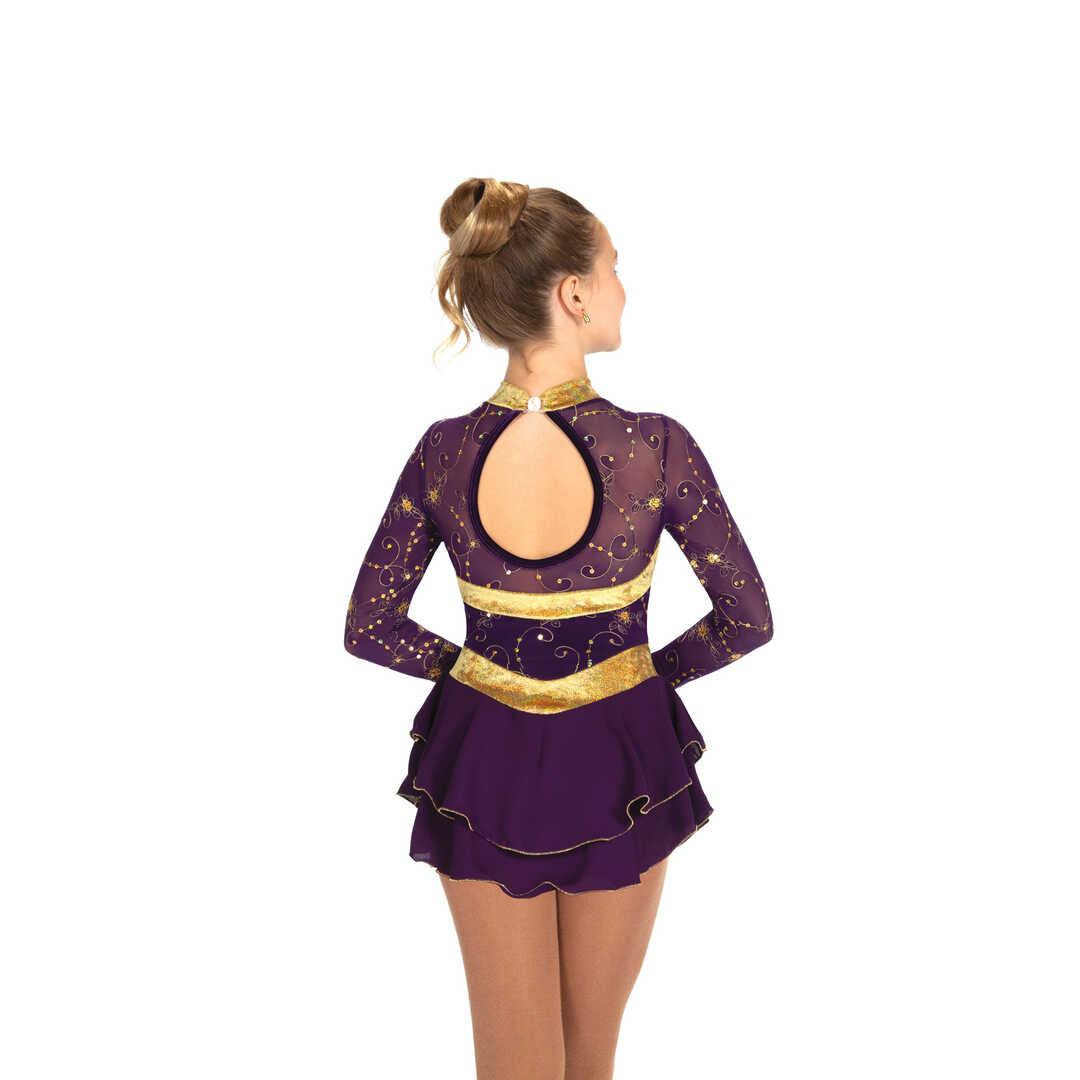 Jerry s Girl s 167 Ore D Or Figure Skating Dress Deep Purple Gold 6 8