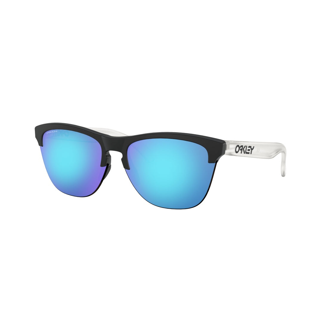 OAKLEY Frogskins Lite Sunglasses Matte Black/Clear/Prizm Sapphire