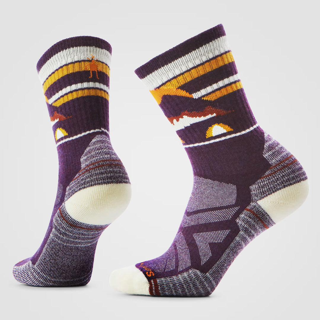 Smartwool Women's Hike Light Cushion Mountain Moon Crew Socks purple iris