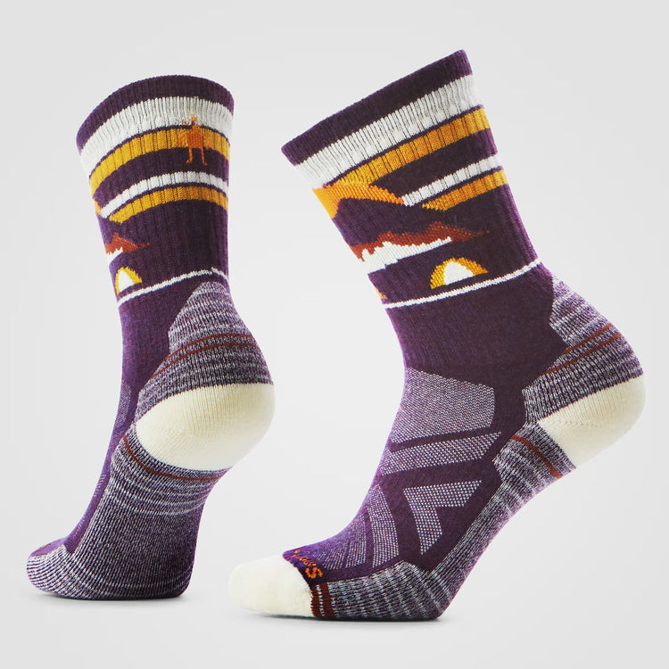 Smartwool Women's Hike Light Cushion Mountain Moon Crew Socks purple iris