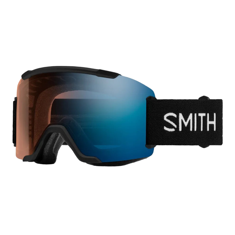 SMITH Squad Ski Goggle Black ChromaPop Pro Photochromic Blue Mirror Lens