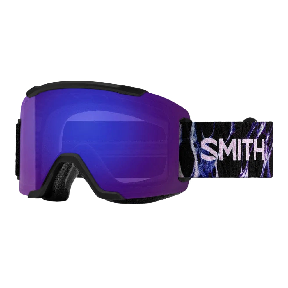 SMITH Squad Ski Goggle Black Flex Plasma ChromaPop Everyday Violet Mirror Lens 