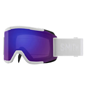 SMITH Squad Ski Goggle White Vapor ChromaPop Everyday Violet Mirror Lens 