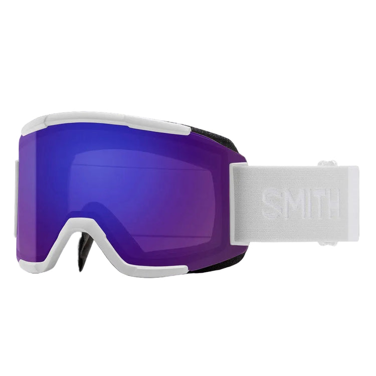 SMITH Squad Ski Goggle White Vapor ChromaPop Everyday Violet Mirror Lens 