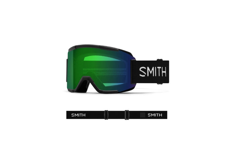 SMITH Squad Snow Goggle Black ChromaPop Everyday Green Mirror