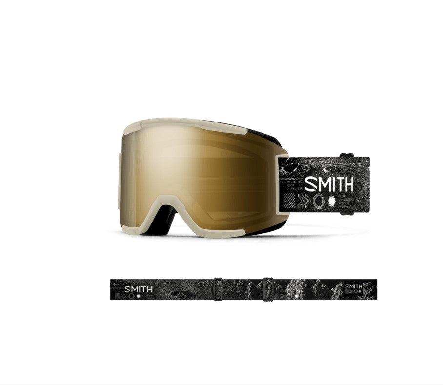 SMITH Squad Snow Goggle Chalk Space Invader ChromaPop Sun Black Gold Mirror