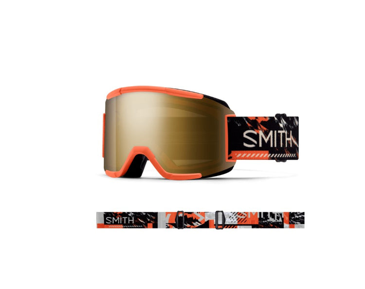SMITH Squad Snow Goggle Cinder Chop Up ChromaPop Sun Black Gold Mirror
